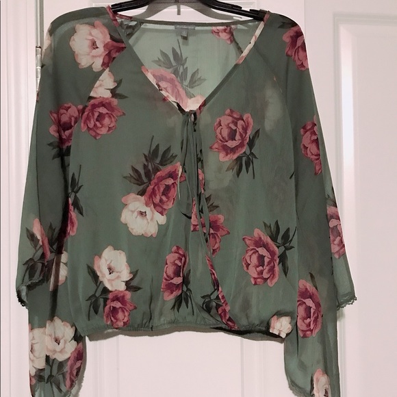 Charlotte Russe Tops - Charlotte Russe Sheer Floral Blouse - Size S